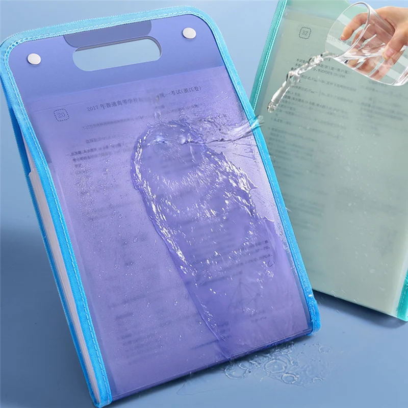 4Pcs A4 File Folders, Vertical A4 File Organizer With Handle With Portable 13 Pockets For Student, Business Easy To Use