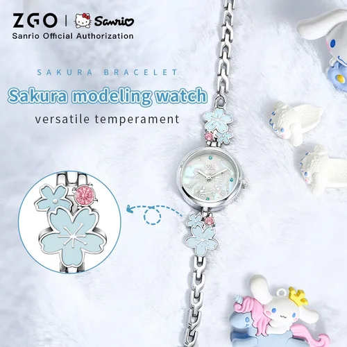 Imagen 2 del producto ZGO Sanrio Cinnamoroll Reloj de cuarzo para mujer Reloj de pulsera con diseño de estudiante elegante e resistente al agua Regalo 2106
