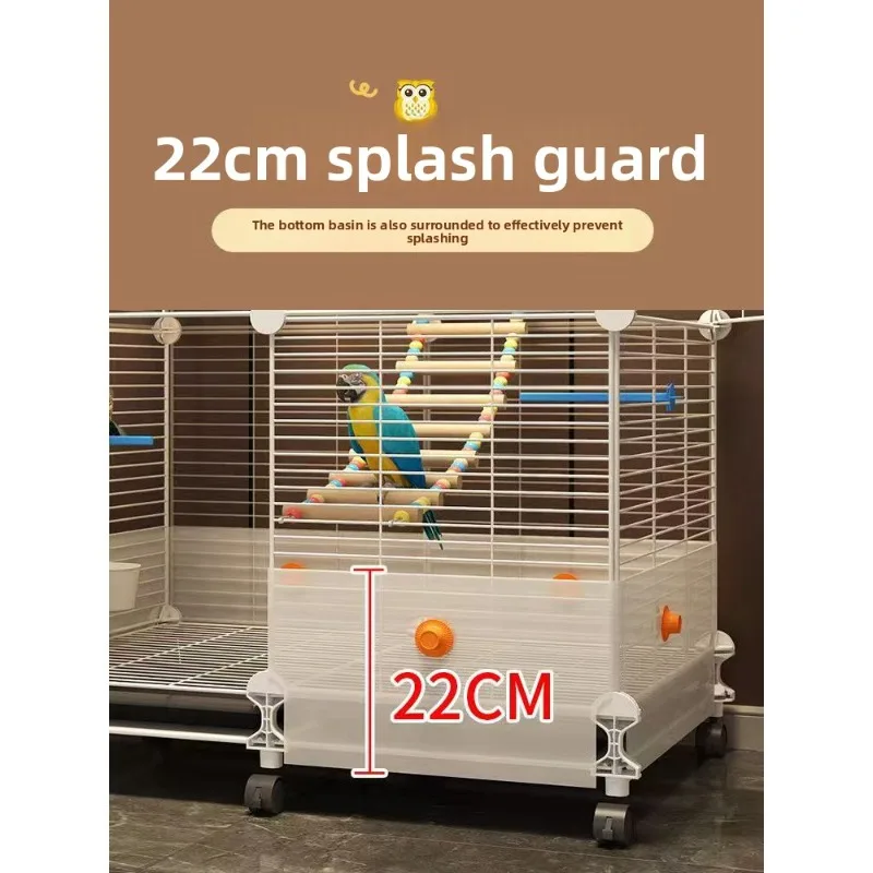 Luxury Large Parrot Cage Domestic Use Villa Anti Splash New Model Bird Accessories Parrot Cage Birds Cage Parrot Cage