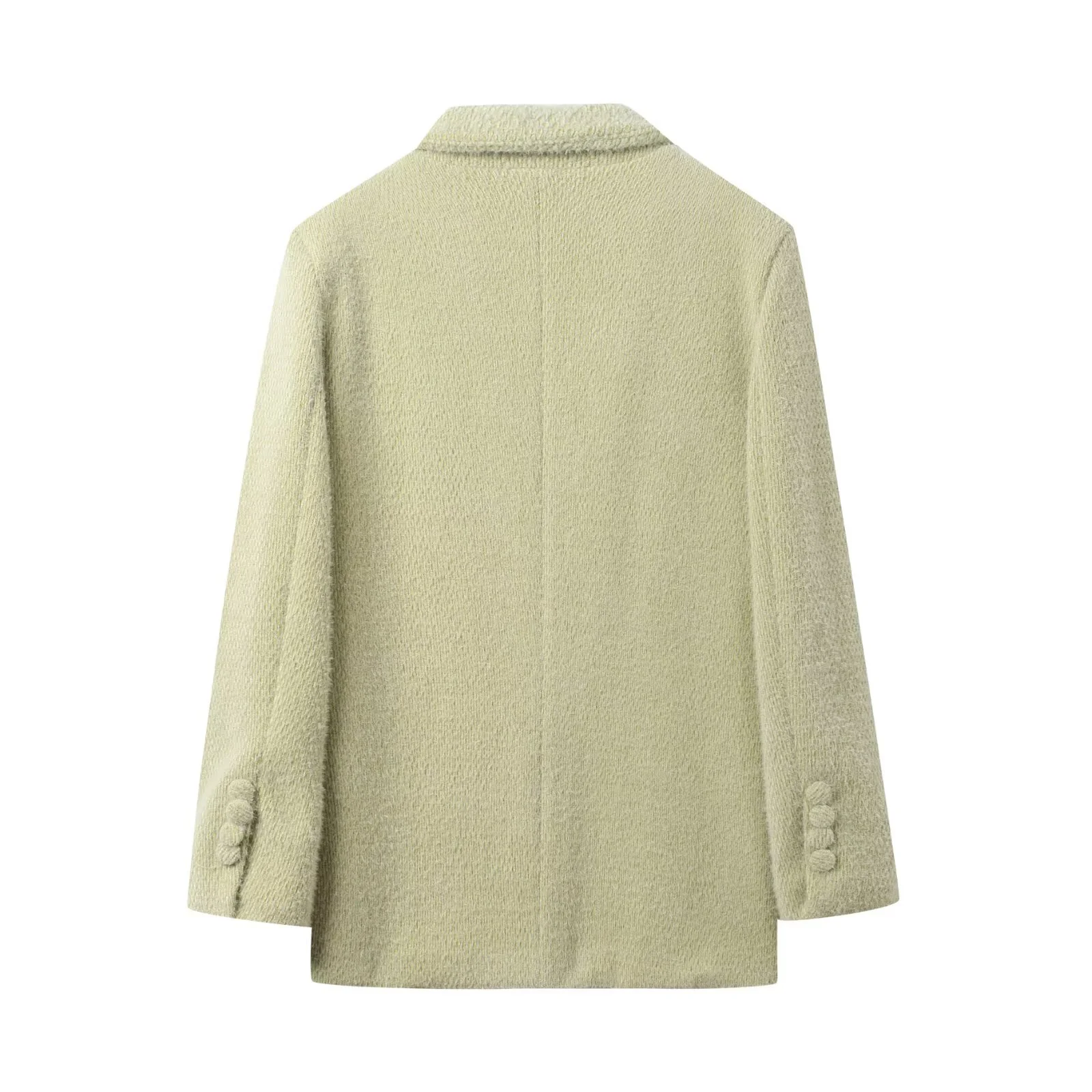 2025 Autunno/Inverno delle nuove donne Pendolarismo Stile Allentato Risvolto a maniche lunghe Giacca da abito casual in pelle scamosciata con bottone singolo