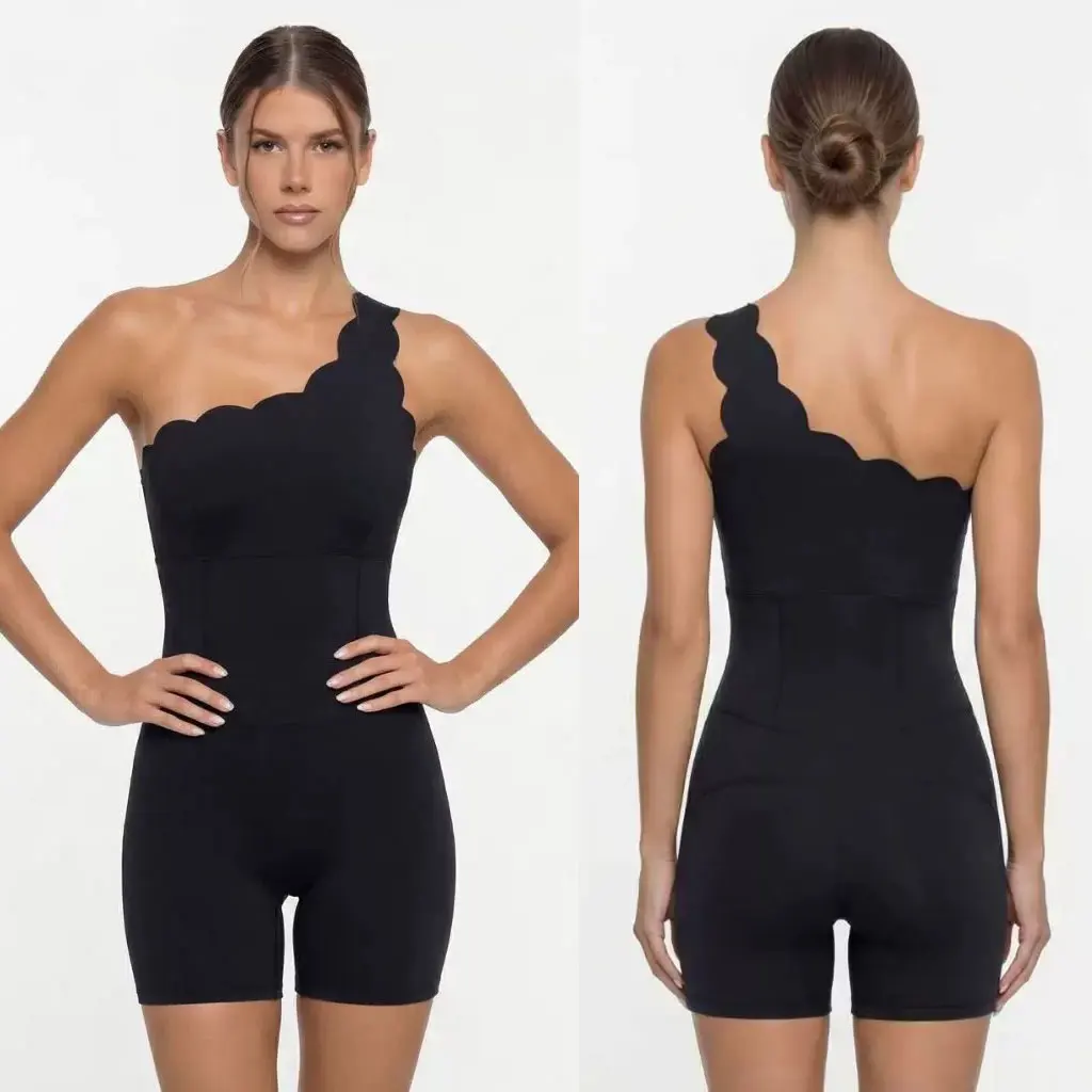 FUBEIKE Nude Feel Tight Jumpsuit Women's Summer Sundress Women's Golf Wear Beauty Back Sports One-piece Dress Woman Clothing