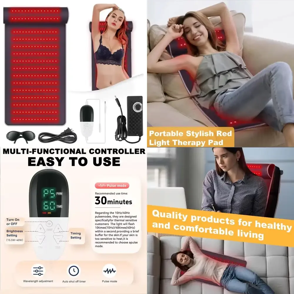 

225 Lights Leather Heating Pad Pain Relief Neck Support Multi-function Dual Wavelength Relaxing Waist Hot Compress HG360