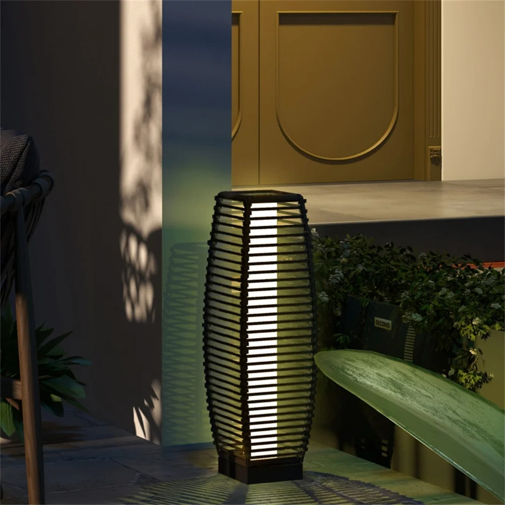 

Creative New LED Solar Floor Lamp Outdoor Hollow Floor Lamp for Outdoor Courtyard Garden Projection Atmosphere Lighting