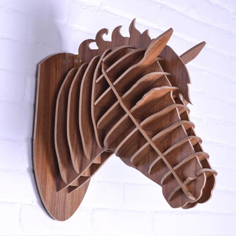 

Horse Crafts Animal Head Home Decoration Novelty Items DIY Artwork Carving Wall Artwork nordic decoration home