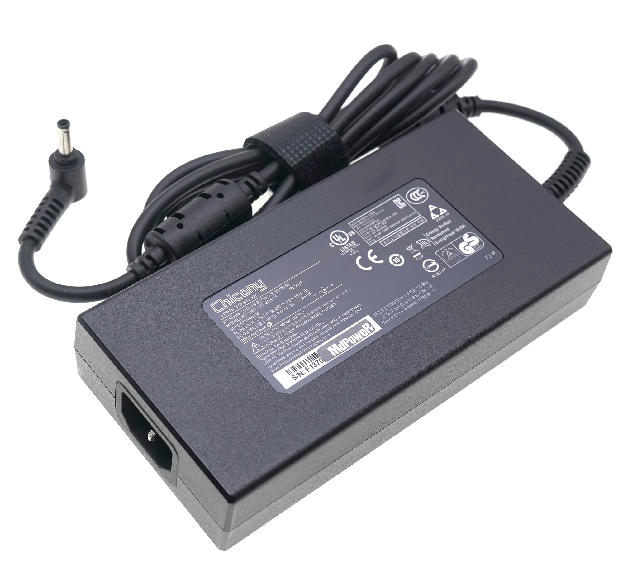 

For Chicony 20V 10A 200W A15-200P1A A21-200P2B A200A022P Laptop AC Adapter for MSI KATANA 15 B12VEK B12VFK B12VGK B13VEK Charger