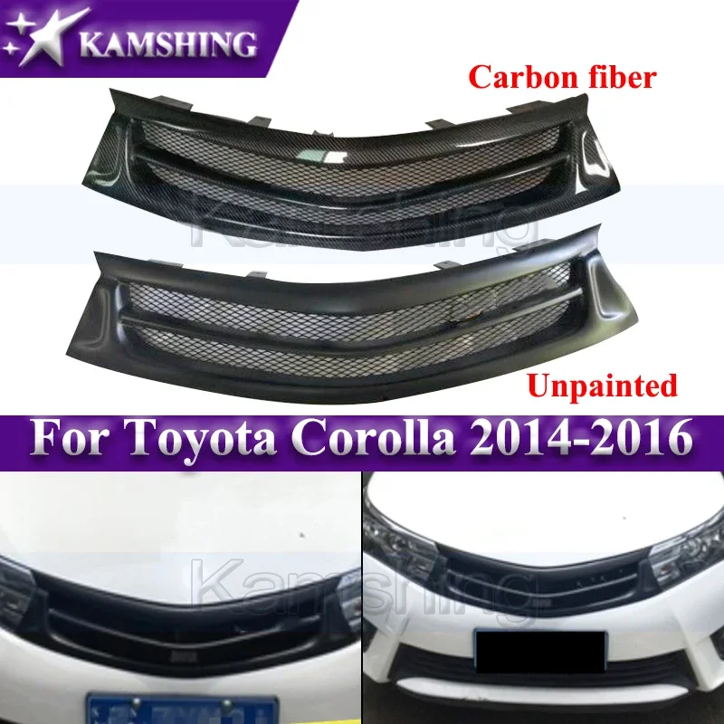 

Kamshing Car Mesh Grill Front Bumper Grille Radiator Grille For Toyota Corolla 2014-2016 Racing Grills Modified