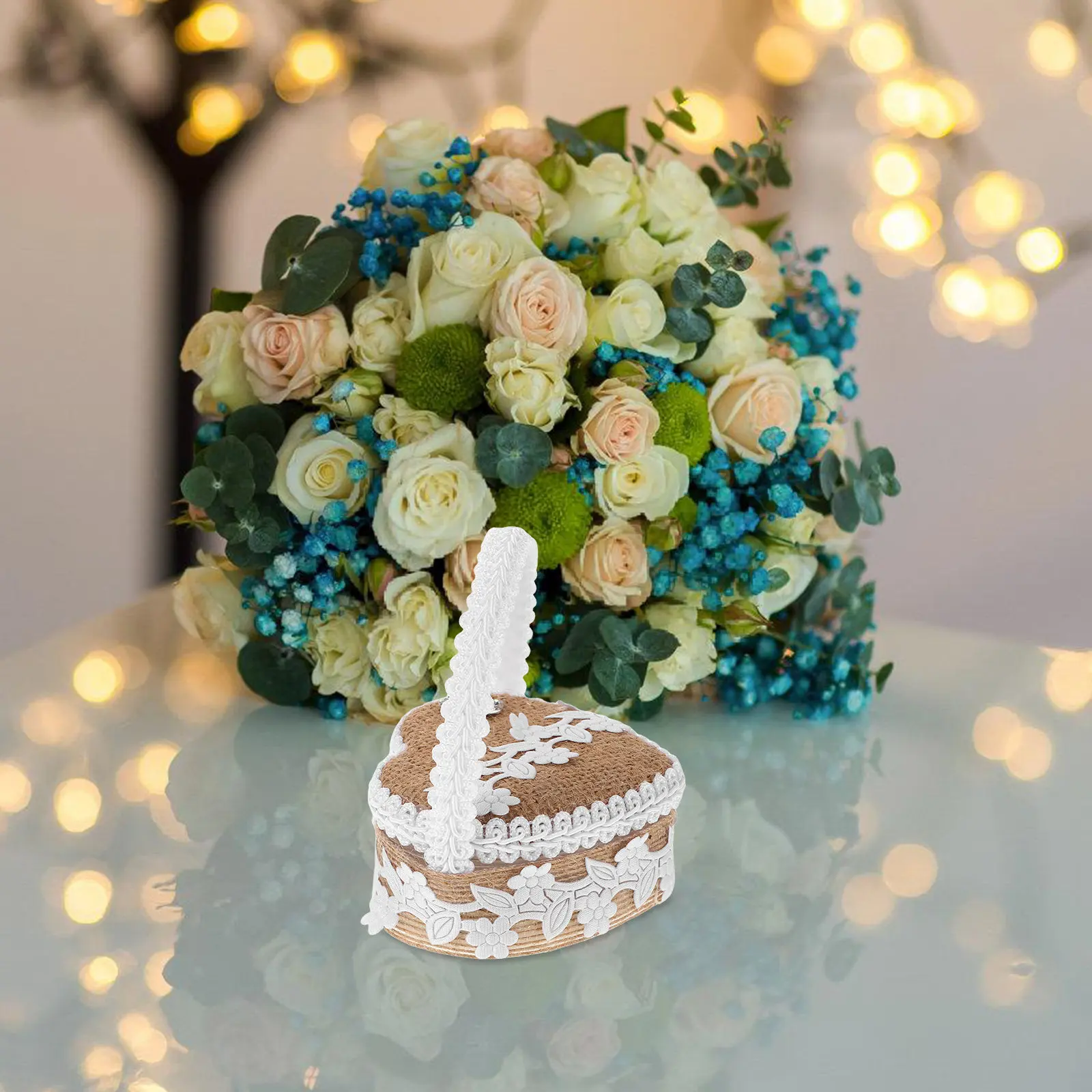 

Wedding Linen Box Elegant Ring Pillow Holder Multi-Function Jewelry Storage Keepsake For Wedding Engagement Birthday