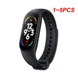 1~5PCS Smart Bracelet Mi Band 7 Large Screen Heart Rate Blood Pressure Blood Oxygen IP67 Waterproof Dynamic Dial For