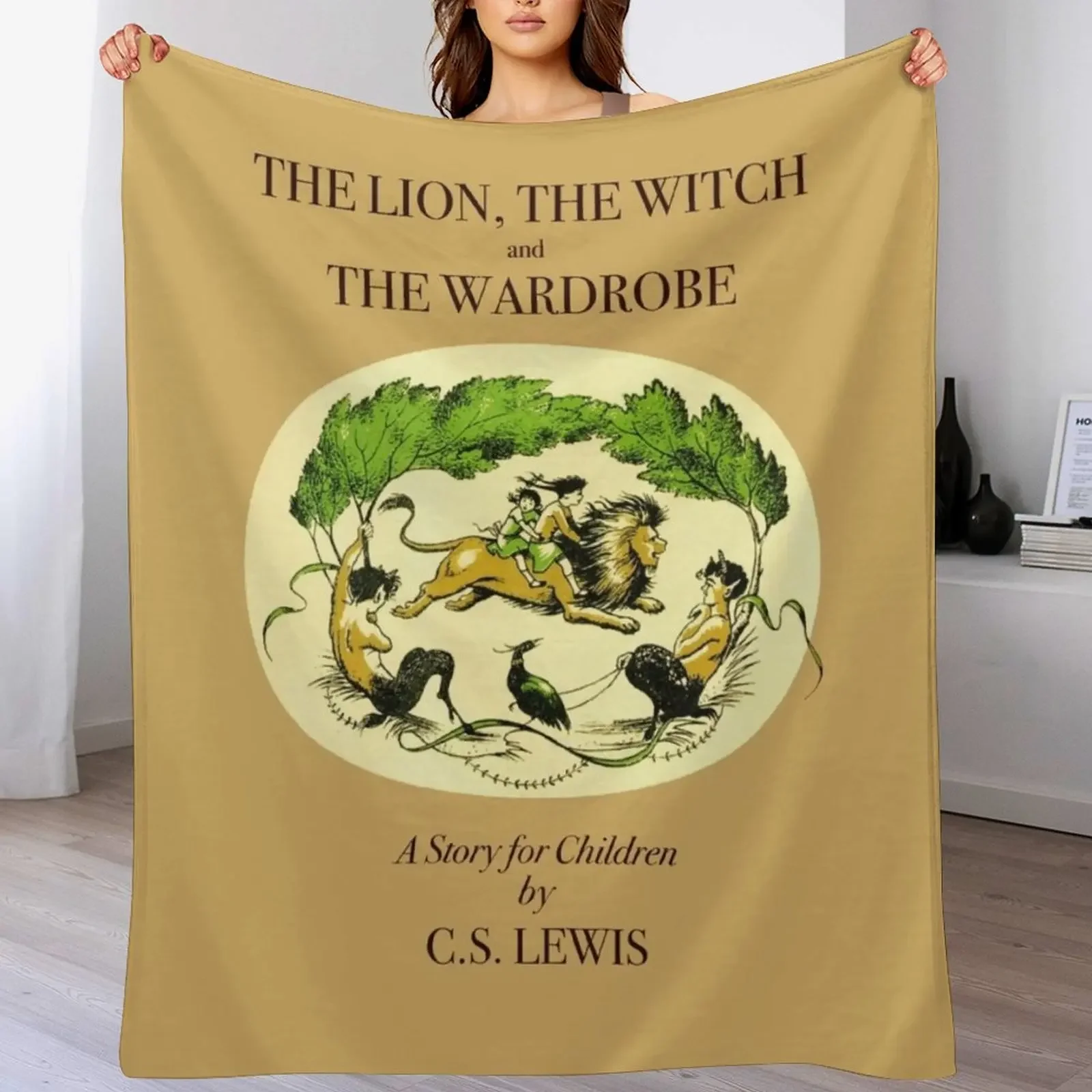

The Lion The Witch And The Wardrobe Narnia classic vintage cover illustration Throw Blanket Picnic Extra Large Throw Blankets