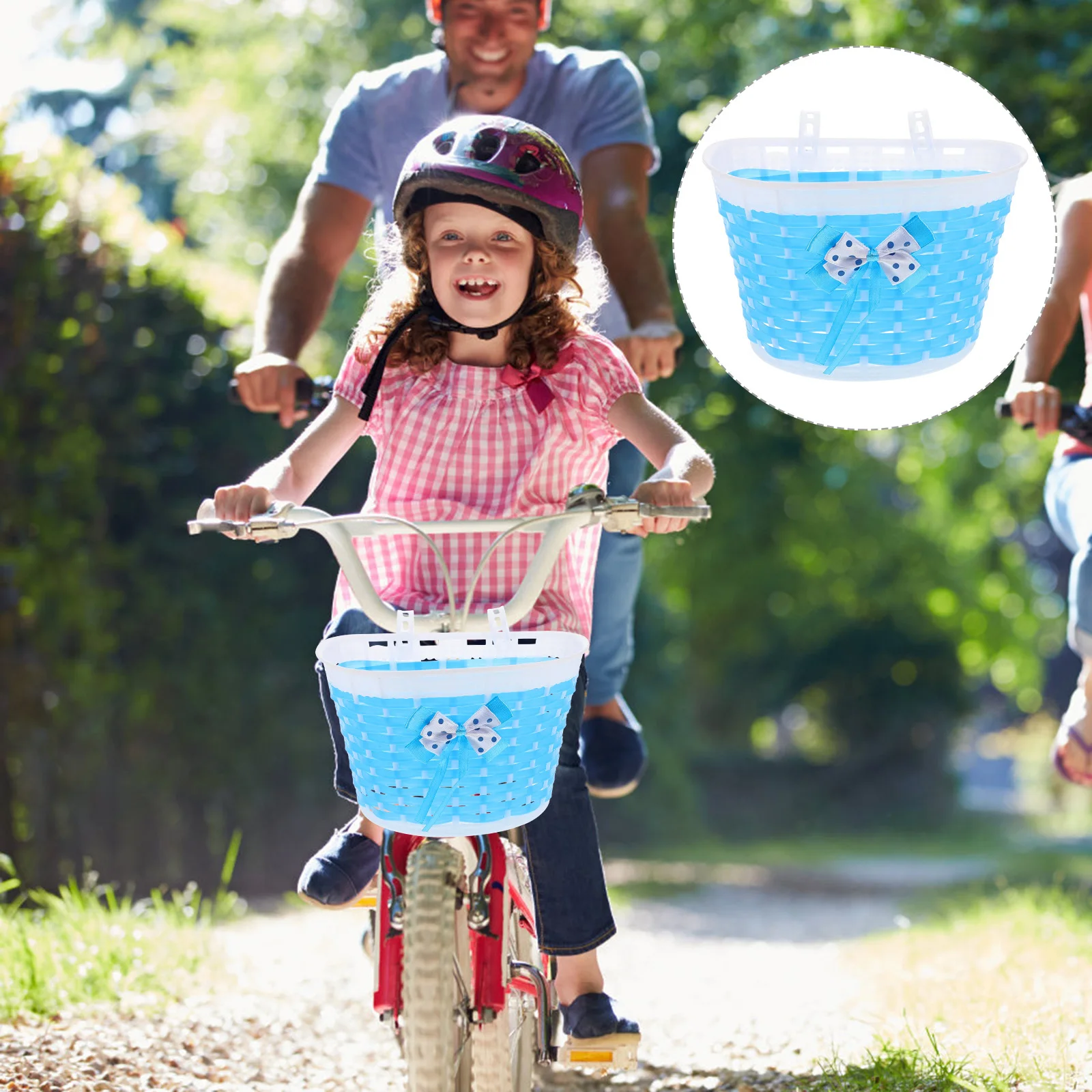 Bike Front Woven Plastic Bicycle Basket For Cycling Accessories Rattan Scooter Basket Front Handlebar