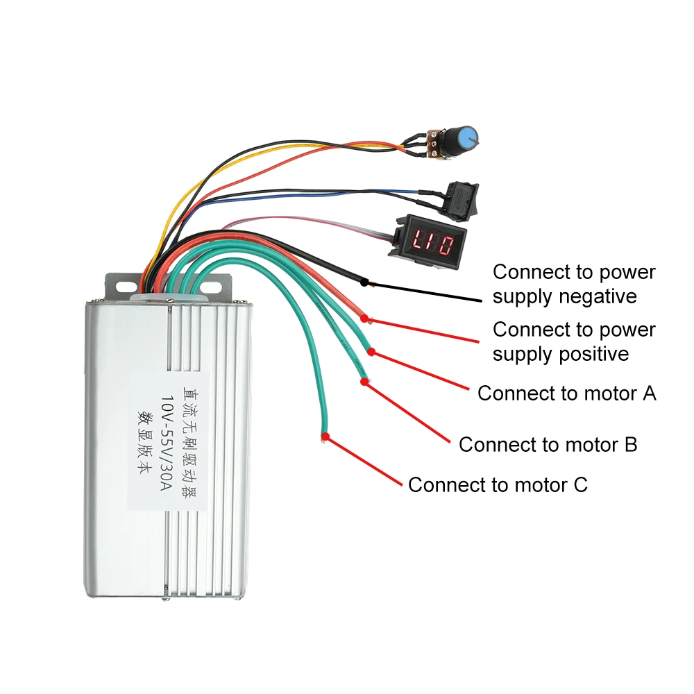DC 10-55V 30A DC 브러시리스 컨트롤러 DC 3상 브러시리스 전자 속도 컨트롤러 DIY 모터 드라이브 보드 디지털 버전