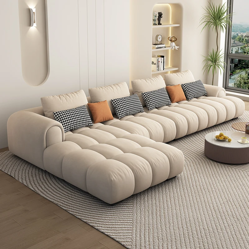 Design Large Filler Sofas Beige Wood Reclining Modern Nordic Lounges Couch Lazy Salon Luxury Divano Soggiorno Unique Furniture