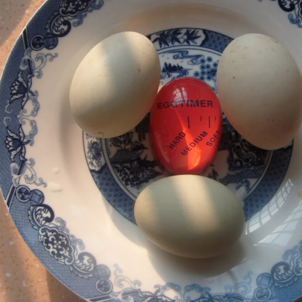1 Piece Egg Timer Resin Material Boiled Eggs By Temperature Kitchen Helper Egg Timer Red Timer Tool Indicator Kitchen Gadgets