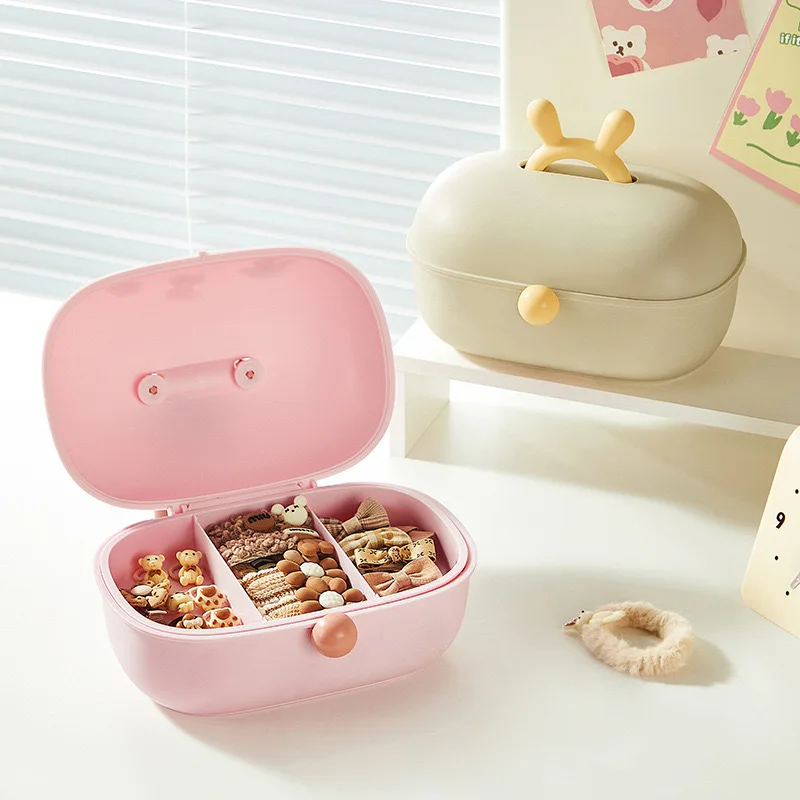 

New children's layered jewelry box princess style comb hairpin set box cute baby headband hair band storage box