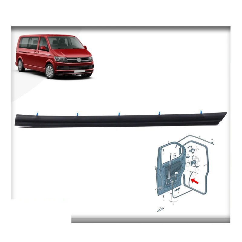 

FRONT LEFT DOOR WHEEL ARCH SEAL RUBBER WITH CLIPS FOR VW TRANSPORTER T5 T6