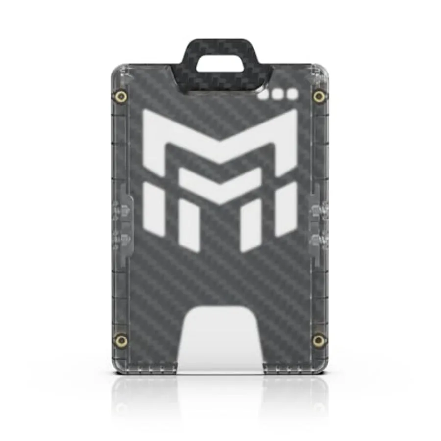 

Badge Holder Carbon Fiber: 0.91oz Lightweight ID Card Holder - Durable Multiple ID Case Holds 1-5 Cards for Office/Commute 1 Pa
