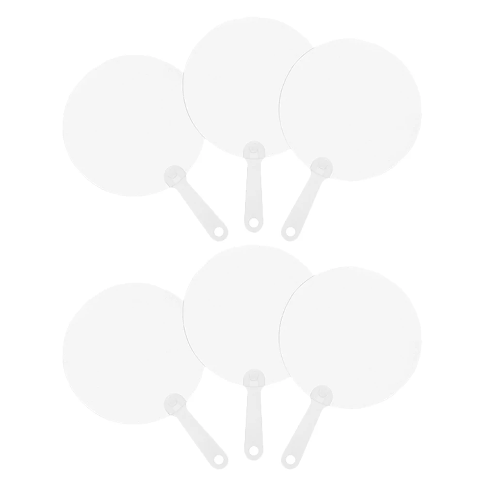

6pcs Blank PVC DIY Painting Graffiti Fans Decorative Hand Held Fan Stage Home Cosplay Plastic Fan Crafts Gift