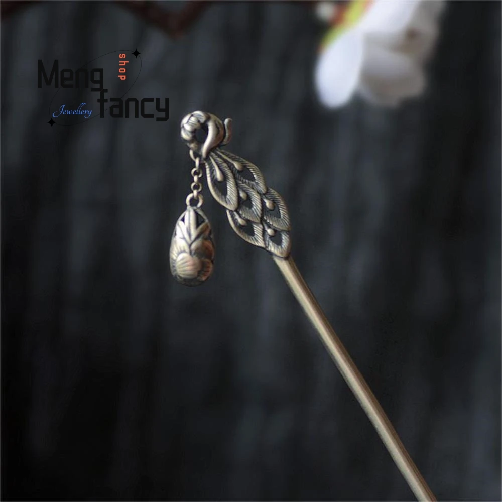 

Silver-plated Phoenix Through The Peony Hairpin Ethnic Style Elegant Headgear Exquisite Simple High-grade Luxury Fashion Jewelry