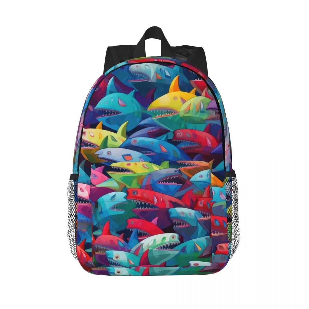 

Рюкзак с абстрактным принтом акулы, Лидер продаж, рюкзак большой емкости для мальчиков и девочек, сумка для книг, сумки на плечо для мужчин, женщин, детей, школьная сумка