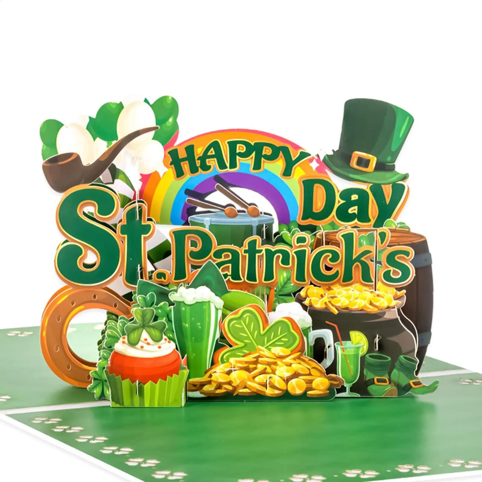 1 Stück Happy St. Patrick's Day Pop-Karte, 3D-Grußkarte, festliche Feier-Pop-Karte für Familie, Freunde, St. Patrick's Day-Dekoration