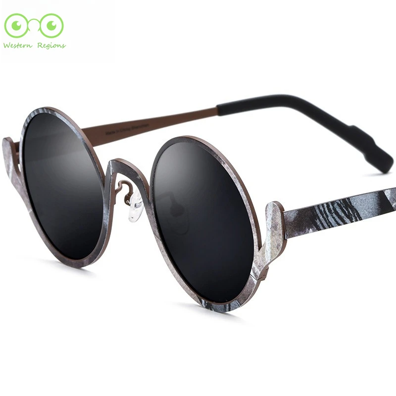 

Women Fashionable Unconventional Polarized Driving Sunglasses High-quality Men Two-Tone Personalized Pure Titanium Round Glasses