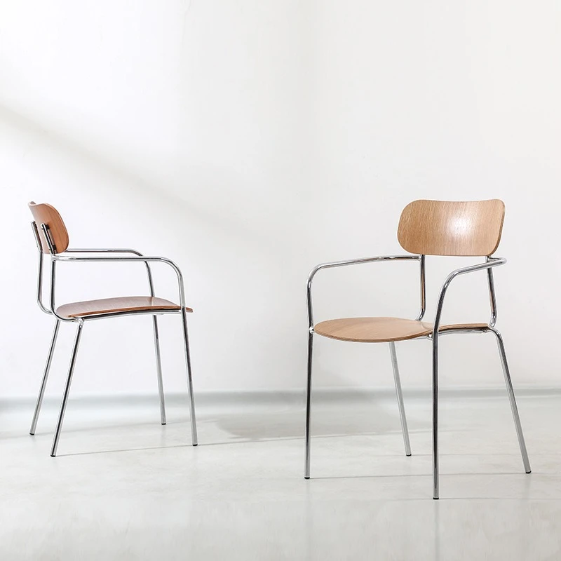 Minimalist light luxury industrial style backrest tables and chairs retro wrought iron stool