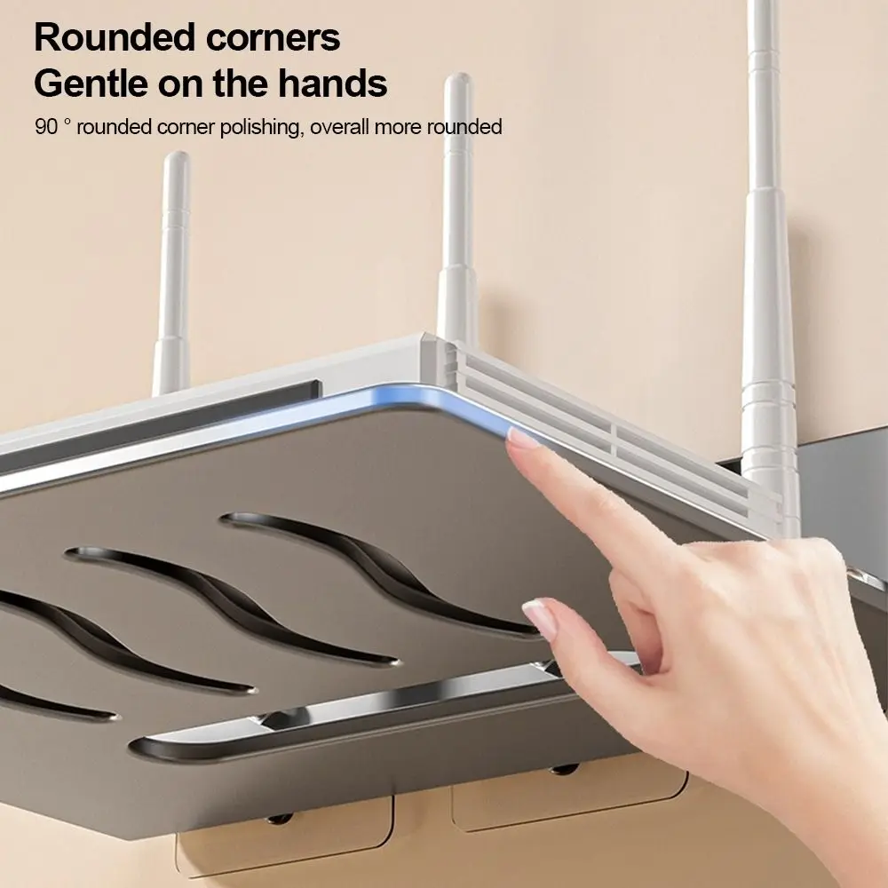 Metal Router Storage Rack Space-saving Wall Mounted CCTV Monitoring Bracket Non-Drilling Design Camera Supporting Holder