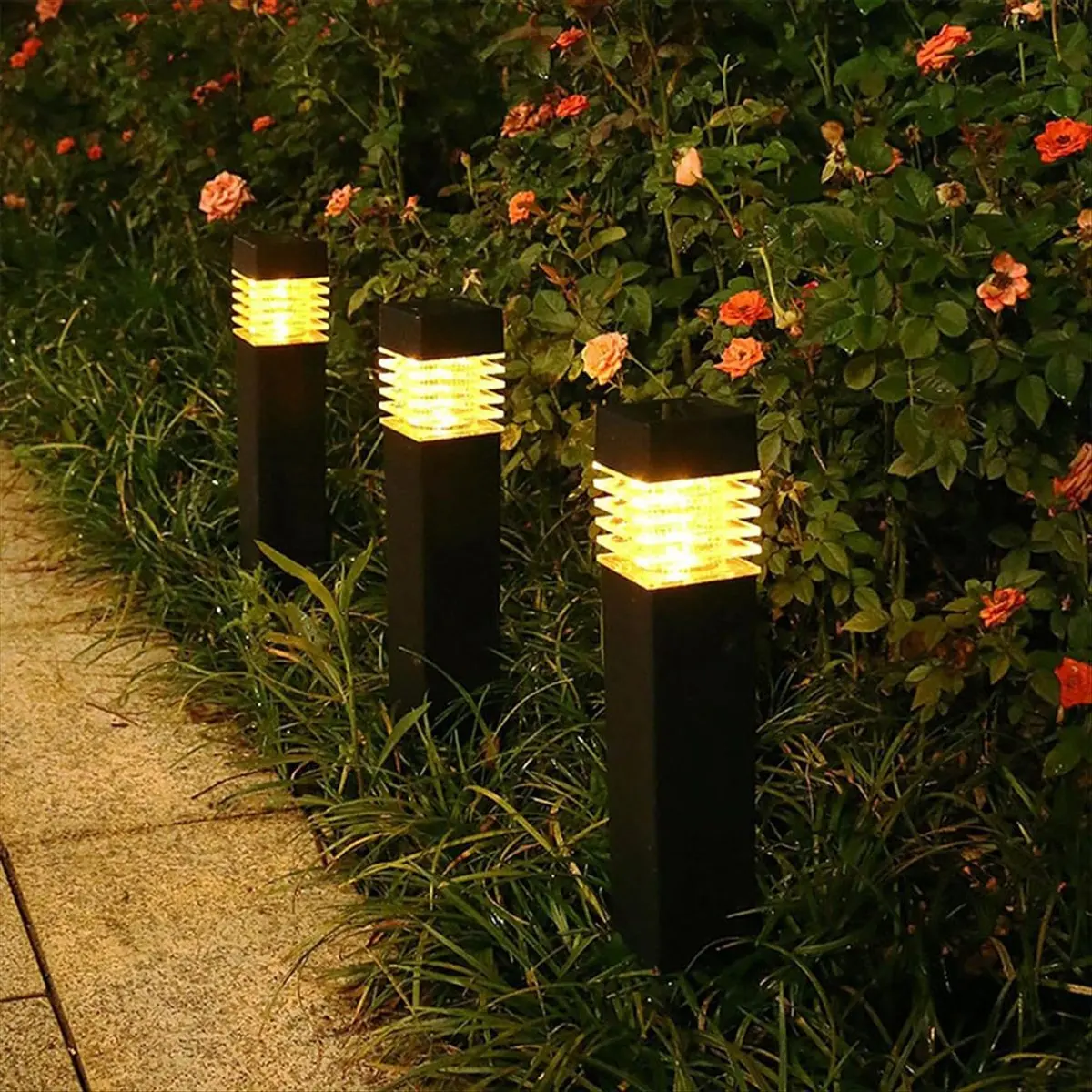 a89z]-4pcs-solar-powered-solar-powered-de-icing-light-solar-outdoor-de-icing-light-solar-ground-plug-in-light-warm-light