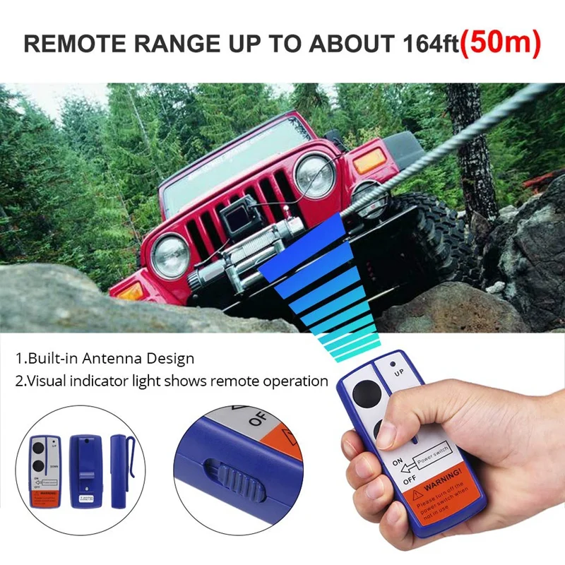 12V 500A Winch Solenoid Relay Contactor+ Wireless Winch Remote Control Kit For Truck Jeep ATV 5500-12000Lbs Winch (500A)