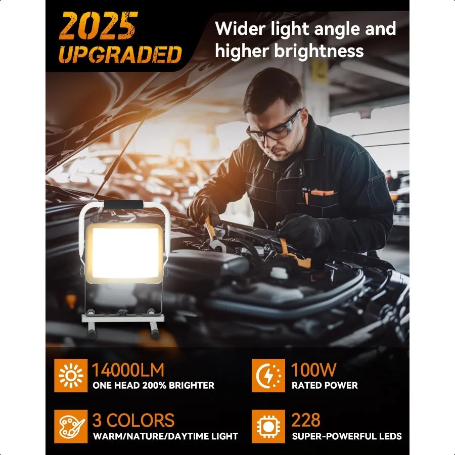 ترقية ضوء العمل LED 100W الطبيعة الدافئة النهار