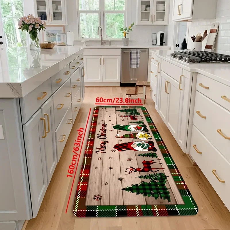 Feliz Navidad Gnomo árbol de Navidad patrón alfombras de cocina sala de estar dormitorio entrada alfombras balcón baño alfombras antideslizantes