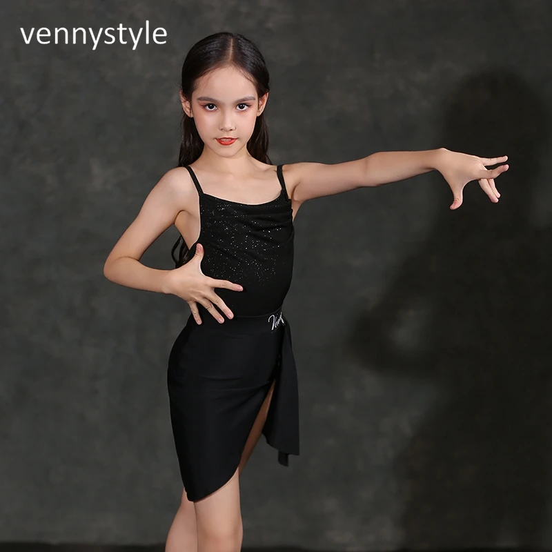 Venny Kids Latin Dance Slip Dress Cha Cha Samba Rumba Professional Performance Costume Girls Latin Dance Competition Dress