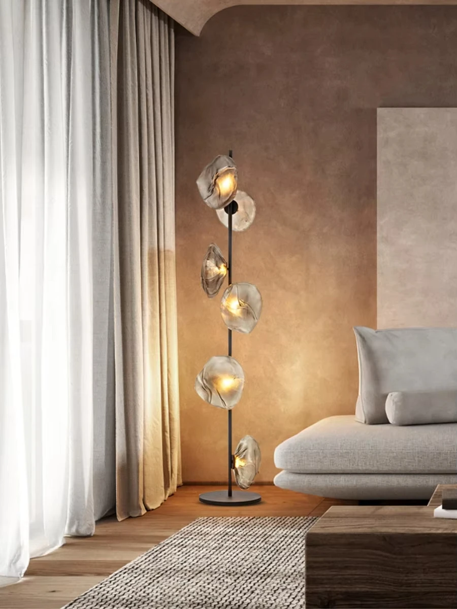 Italian Style Floor Lamp Light Luxury Living Room Bedroom Lava Glass Villa Nordic Minimalist Vertical Atmosphere Art Lamp 2024