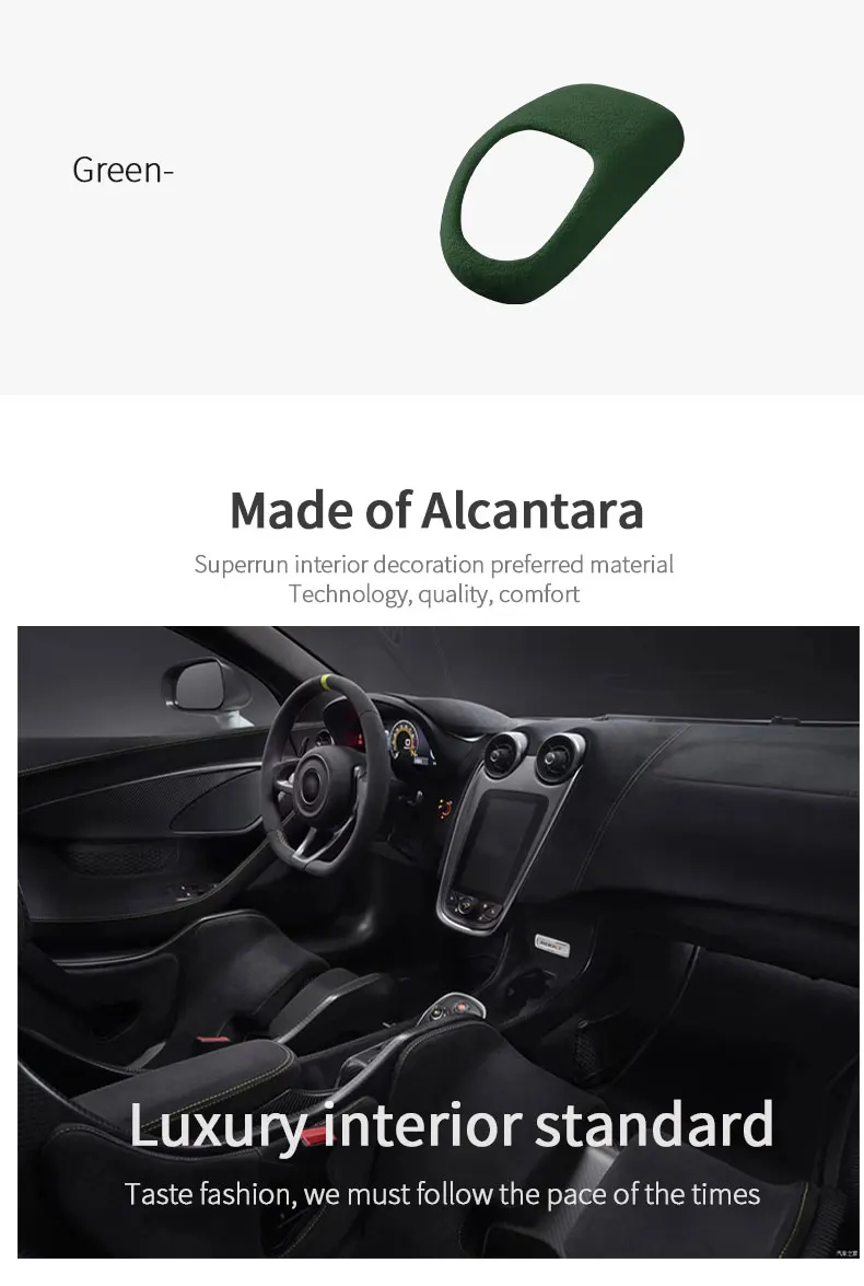 Für Jeep Grand Cherokee SRT 2014–2015, hergestellt aus Alcantara, Schaltknauf-Abdeckung, Kofferraum, kratzfest, Auto-Innenraum-Tuning-Zubehör – Detail 4
