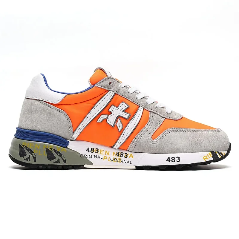 Premiata sapatos masculinos moda esportes ao ar livre respirável impermeável multi-cor elemento painço para primavera outono tênis casuais