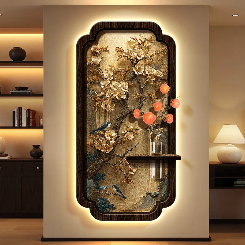 Xi Shang Zhi Tou Xuan Guan Decorative Painting Sandstone Mural Lamp Plum Blossom Home Hydroponic Green Plant Hanging Painting