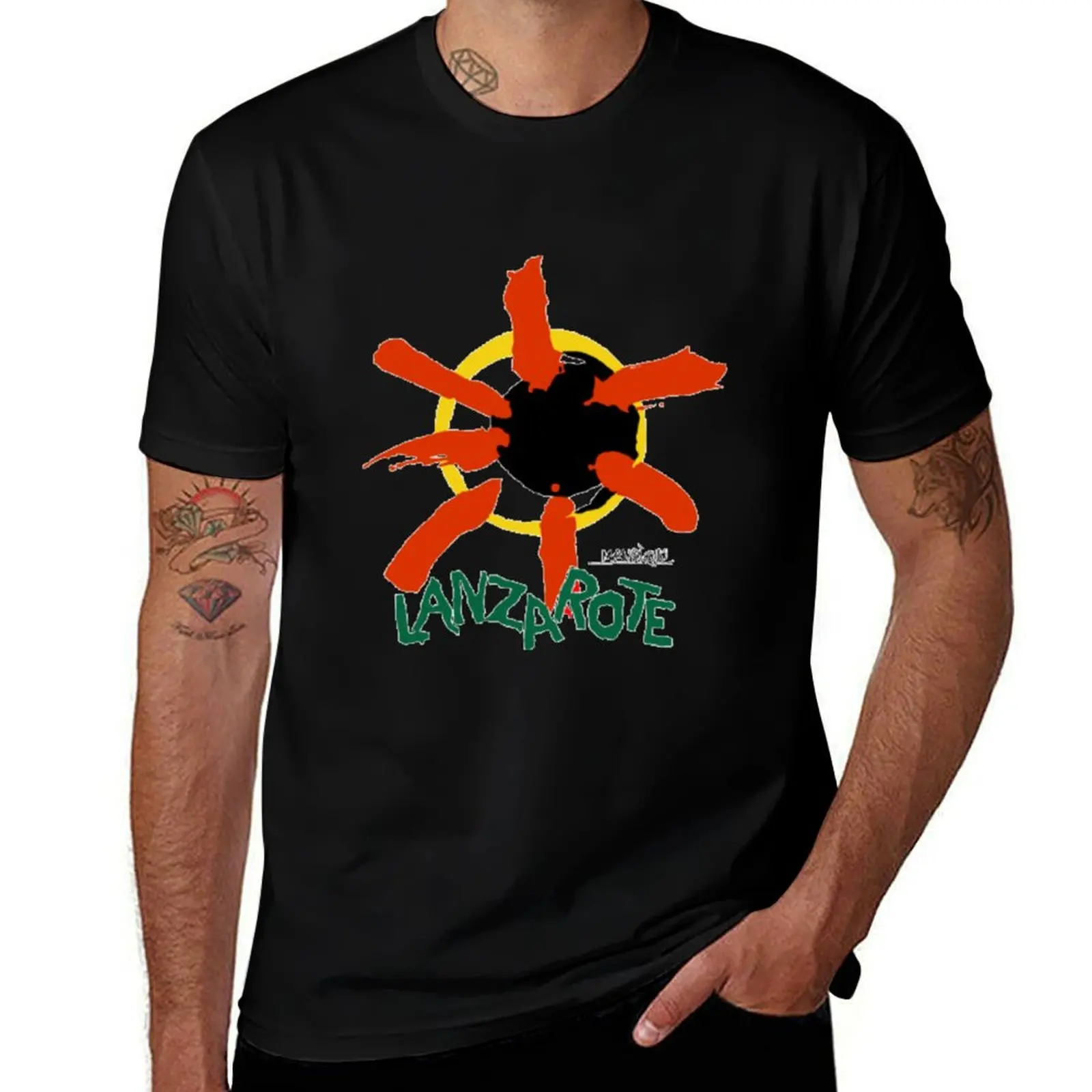 Lanzarote Manrique Sun Volcano Symbol T-Shirt Daily Casual Short Sleeve Tee Shirt T-Shirt