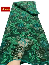 Cost sales High Quality Latest French Tulle Mesh Lace with Stones lace For Party Evening Dress NN1892_R