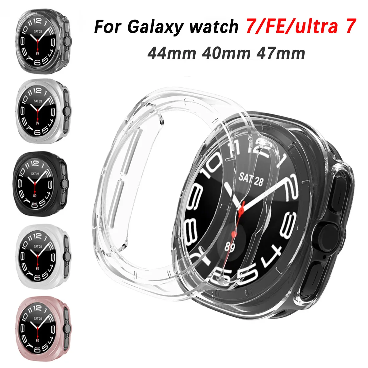 Protective Case for Samsung Galaxy Watch 7 Ultra 47mm Accessories Frame Hard Bumper PC Hollow galaxy Watch 7 FE 40mm 44mm Cover