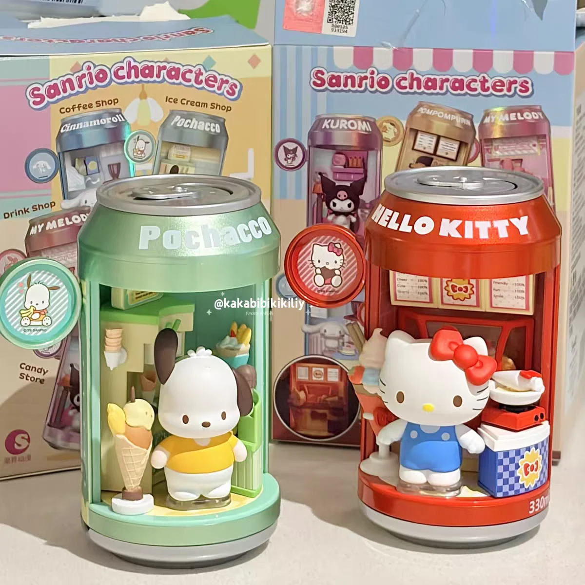 In Stock Original Sanrio Blind Box Soda Can Dessert Shop Series Genuine Creative Lighted Ornament Collectible Toys Gifts view 2