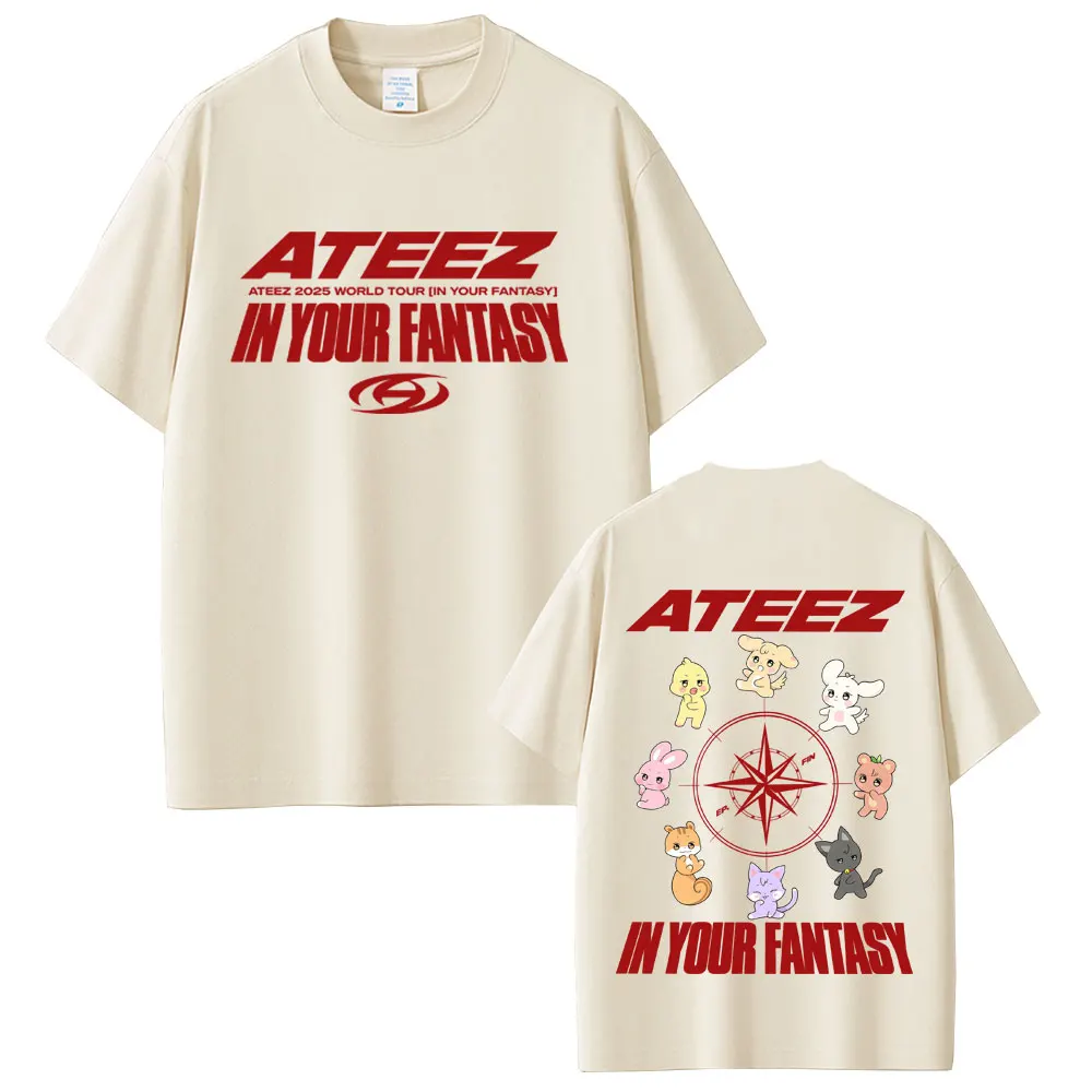 

Korean Band ATEEZ in Your Fantasy 2025 World Tour T Shirt Funny Cartoon Tshirt Men Women Kpop Fashion Trend Short Sleeve T-shirt