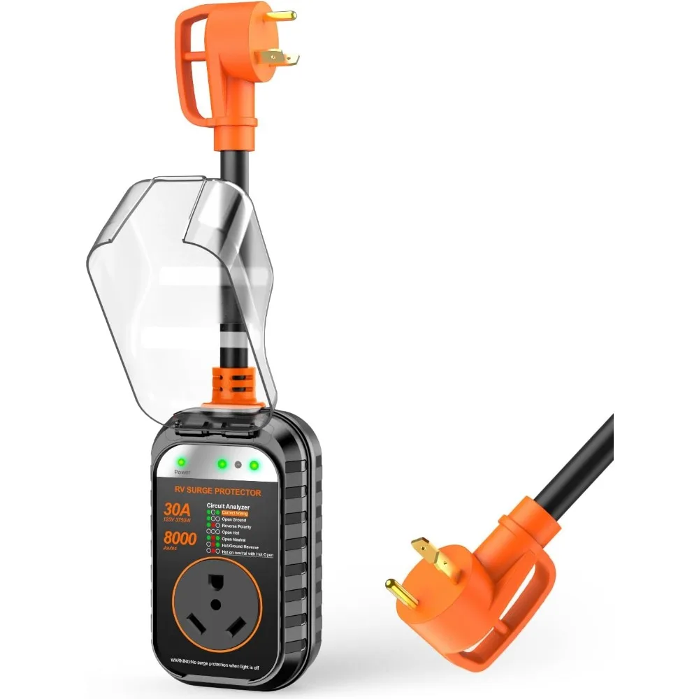 

Модернизированный фильтр перенапряжения Gen2 RV 2025 года, анализатор цепей на 30 А, адаптер с полной защитой для кемпера (оранжевый)