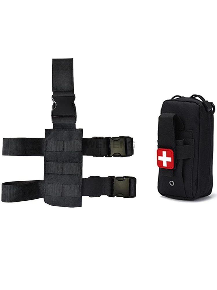 Plate-forme tactique à jambe tombante, pochette Molle EDC, trousse de premiers secours médicale EMT, sac à outils utilitaires IFAK avec plate-forme MOLLE sur les cuisses