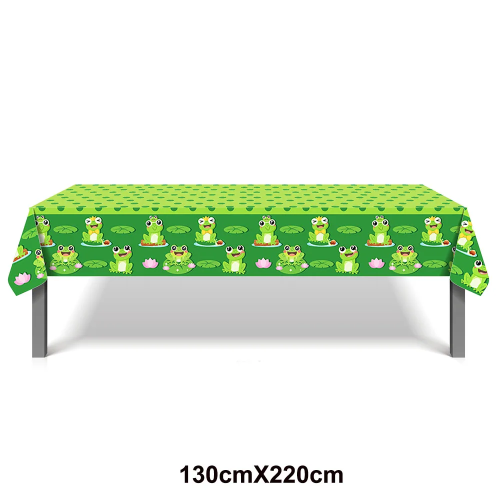 Frog Birthday Party Decorations Happy Birthady Banner Balloons Disposable Tableware Cake Toppers  Frog Theme Birthday Supplies view 6