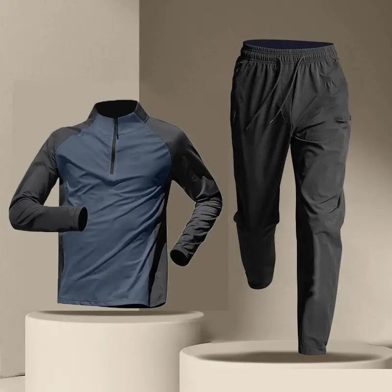 

Sports Ice Silk Qui Dry f Zipper Stand Collar ort Sve Running Top for Men Summer Training Tennis Clothing T-irt