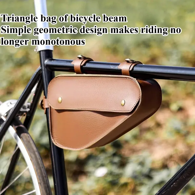 Mountain bike top tube bag retro beam bag triangle bag road bike riding equipment narrow storage kit