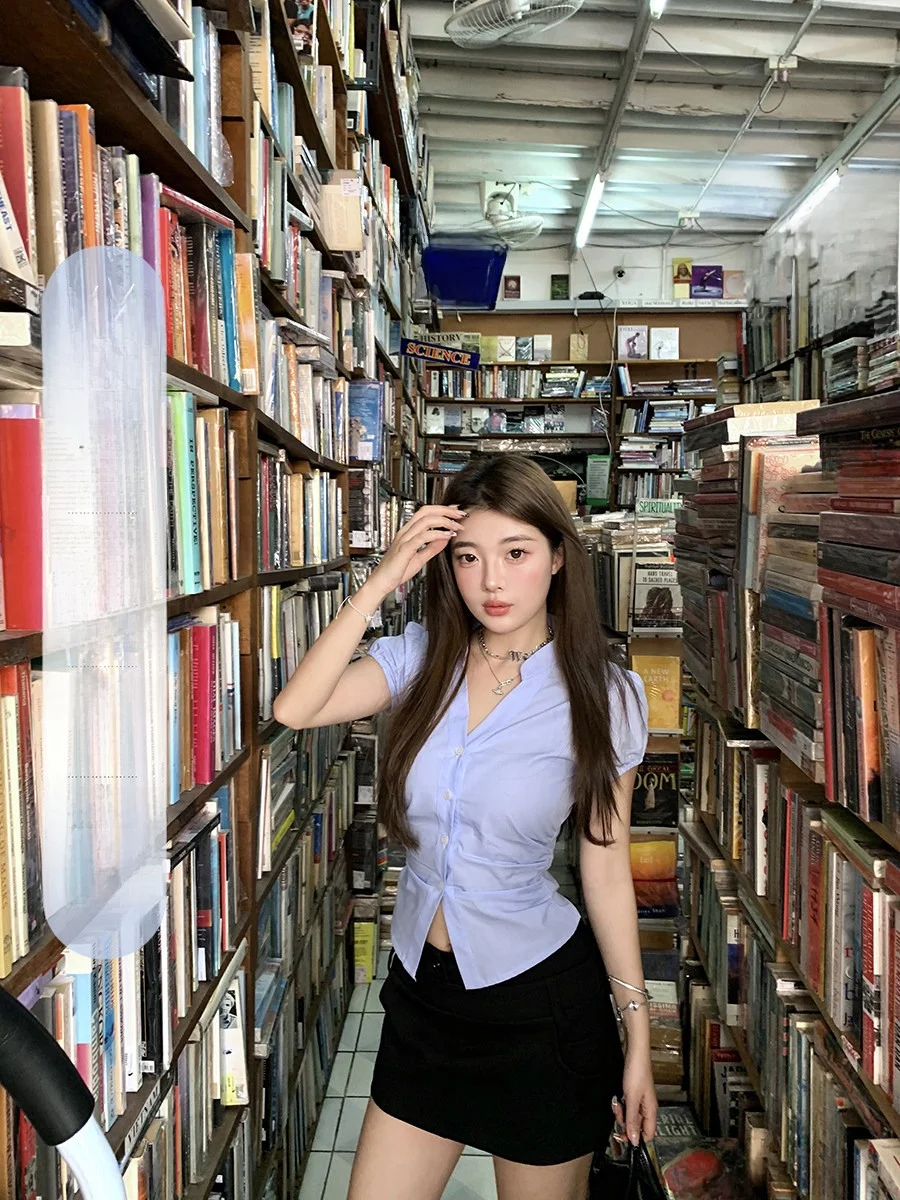 

Летний топ 2toyoung Pink Sakura Sea Salt ort Sve V-ne Spicy Girl для женщин, с открытым поясом, утягивающий, из хлопка и лиоцелла...