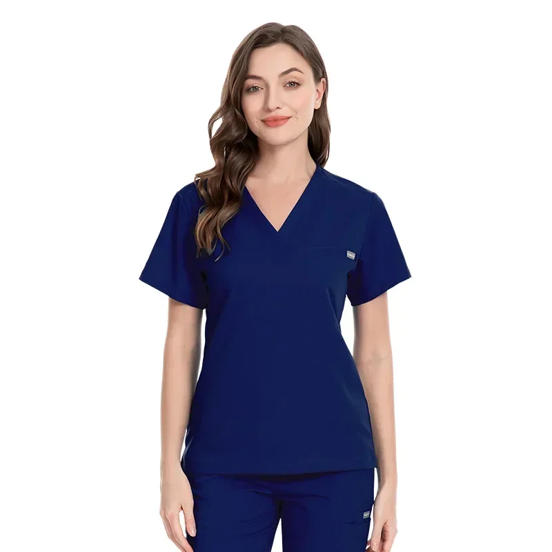 Medical Treatment Scrub Uniforms High Quality V-neck Tops Pants Scrubs Set Spa Uniforms Unisex Work Clothes Medical Suits