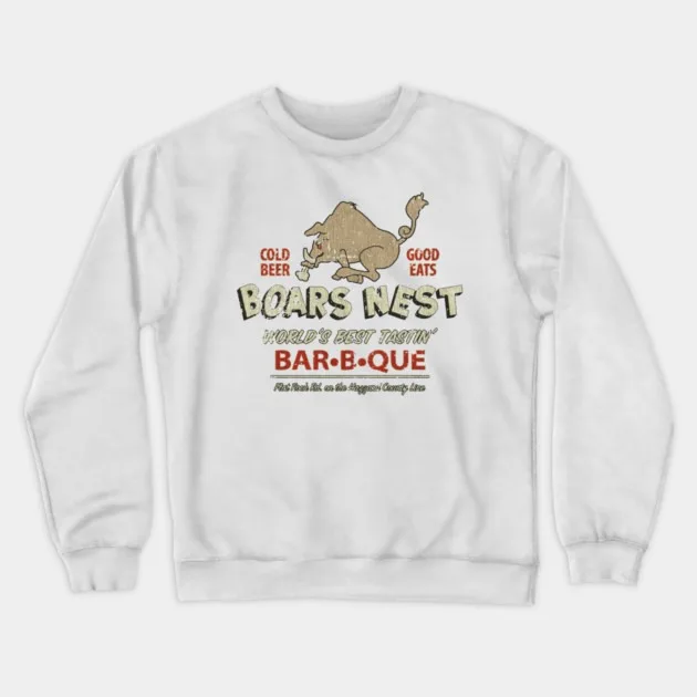 

Autumn and Winter American Country BBQ Sweatshirt, "Boars Nest Bar - B - Que Graphic" for A Trendy Look