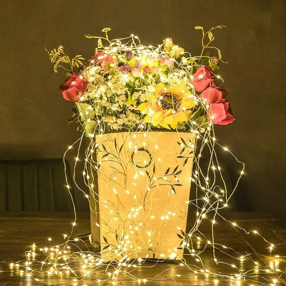12V LED Copper Wire Tree Vine Waterfall String Lights 20Strand 2M 400Leds Garland Fairy Lights for Party Wedding Holiday Decor